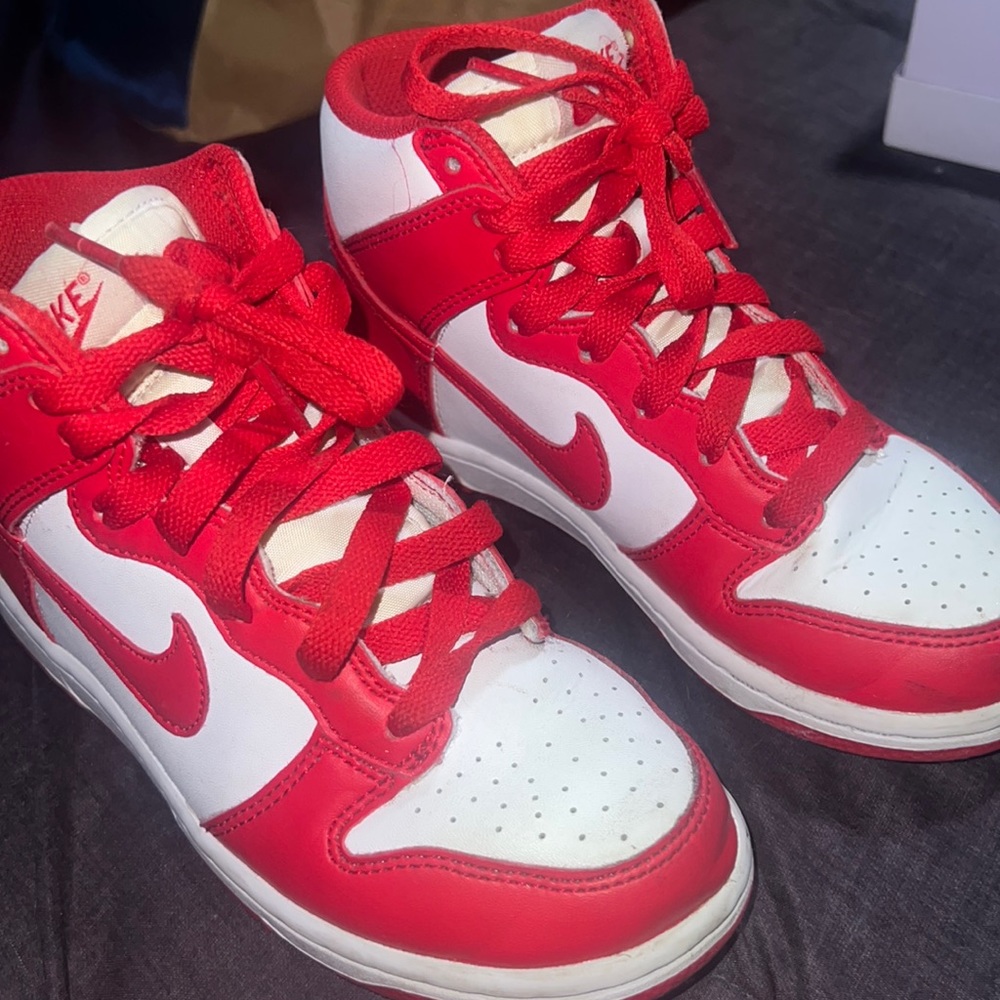 Nike Kids Dunk High GS “White/University Red